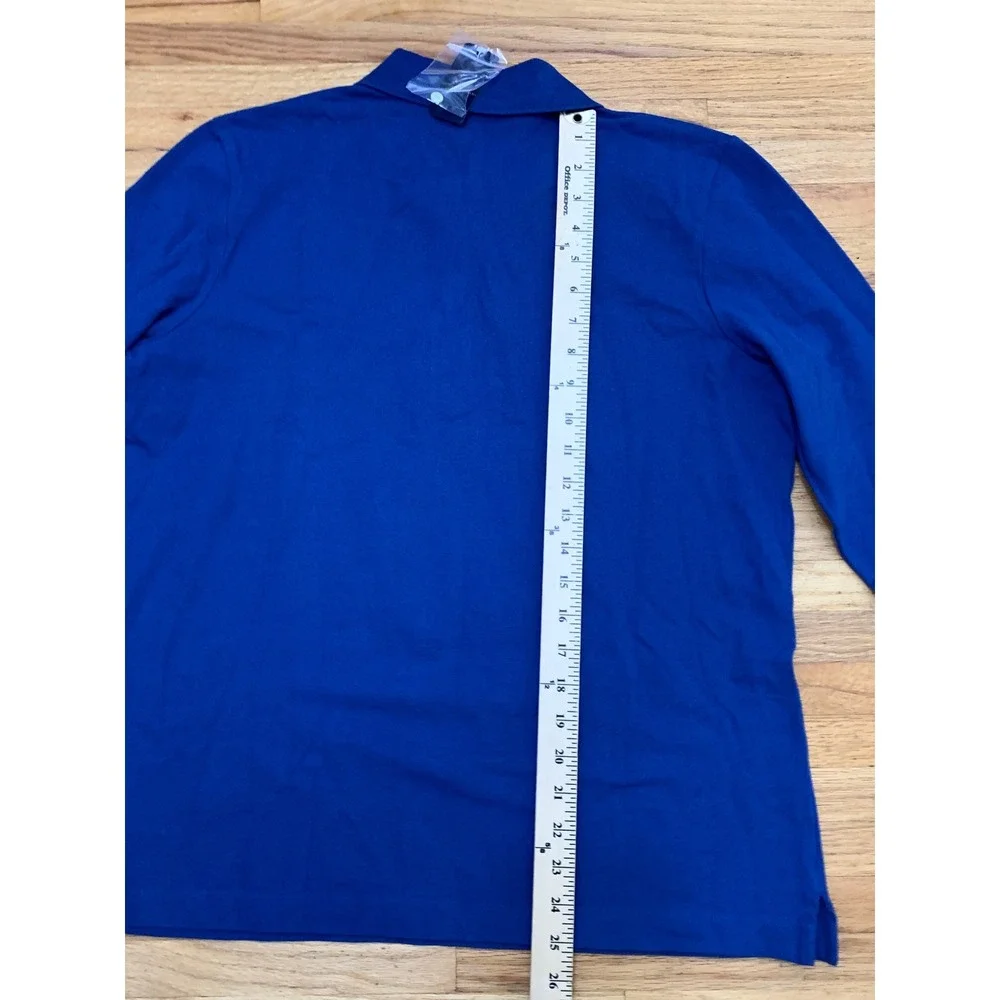 Brooks Brothers 346 Women's Blue Long Sleeve Slim Fit Polo Shirt XL NWT